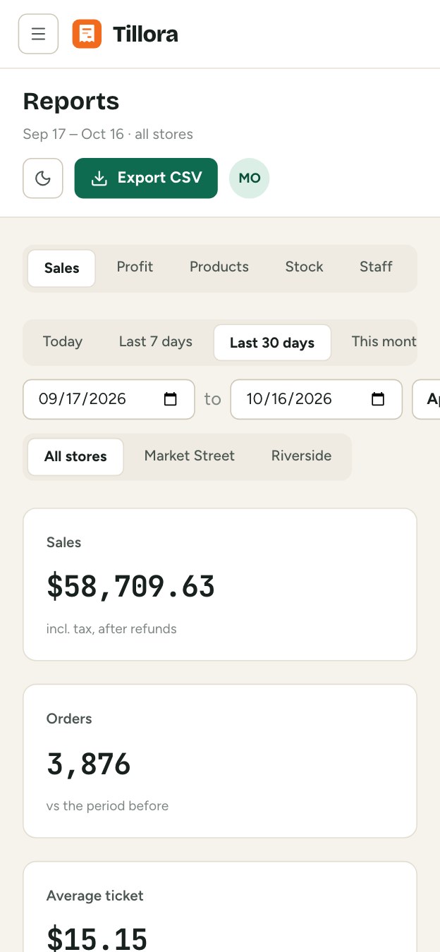 Reports on a phone
